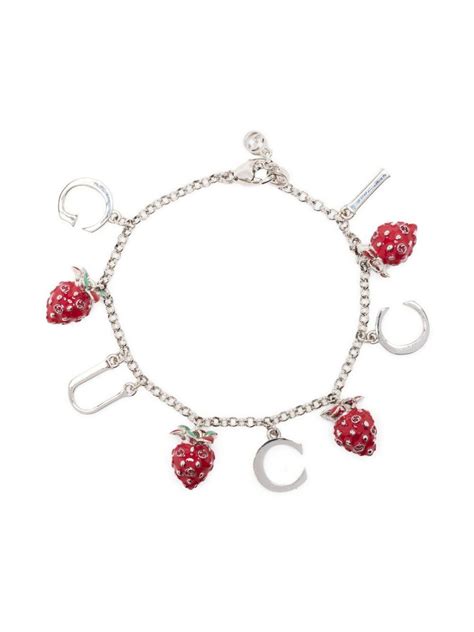 Gucci Strawberry Charm Link Bracelet 